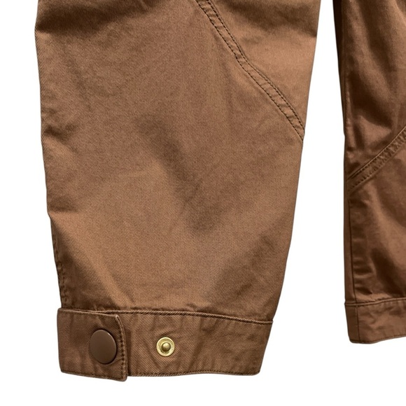 Anthropologie Ellie Embroidered Cotton Utility Pants with Belt 2 Tan - Picture 13 of 16